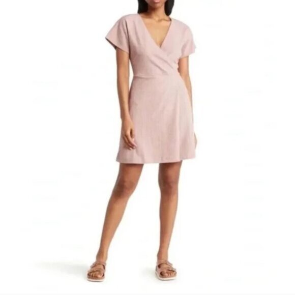 Madewell Cross-Front Flutter-Sleeve Mini Dress - Picture 1 of 8